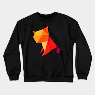 Geometric cute Cat abstract and colorful origami style Crewneck Sweatshirt